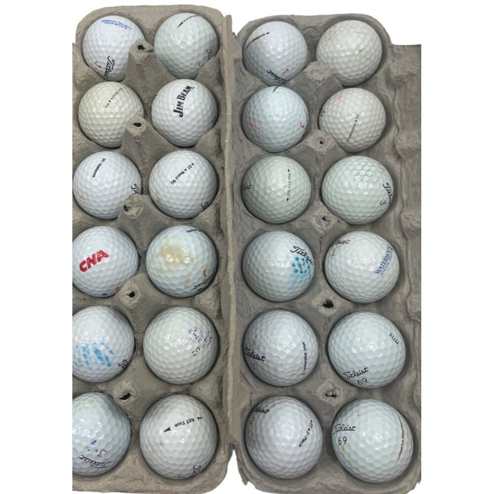 Used Titleist Golf Balls Assorted Numbers Pre-Owned total 24 102a - Picture 4 of 4